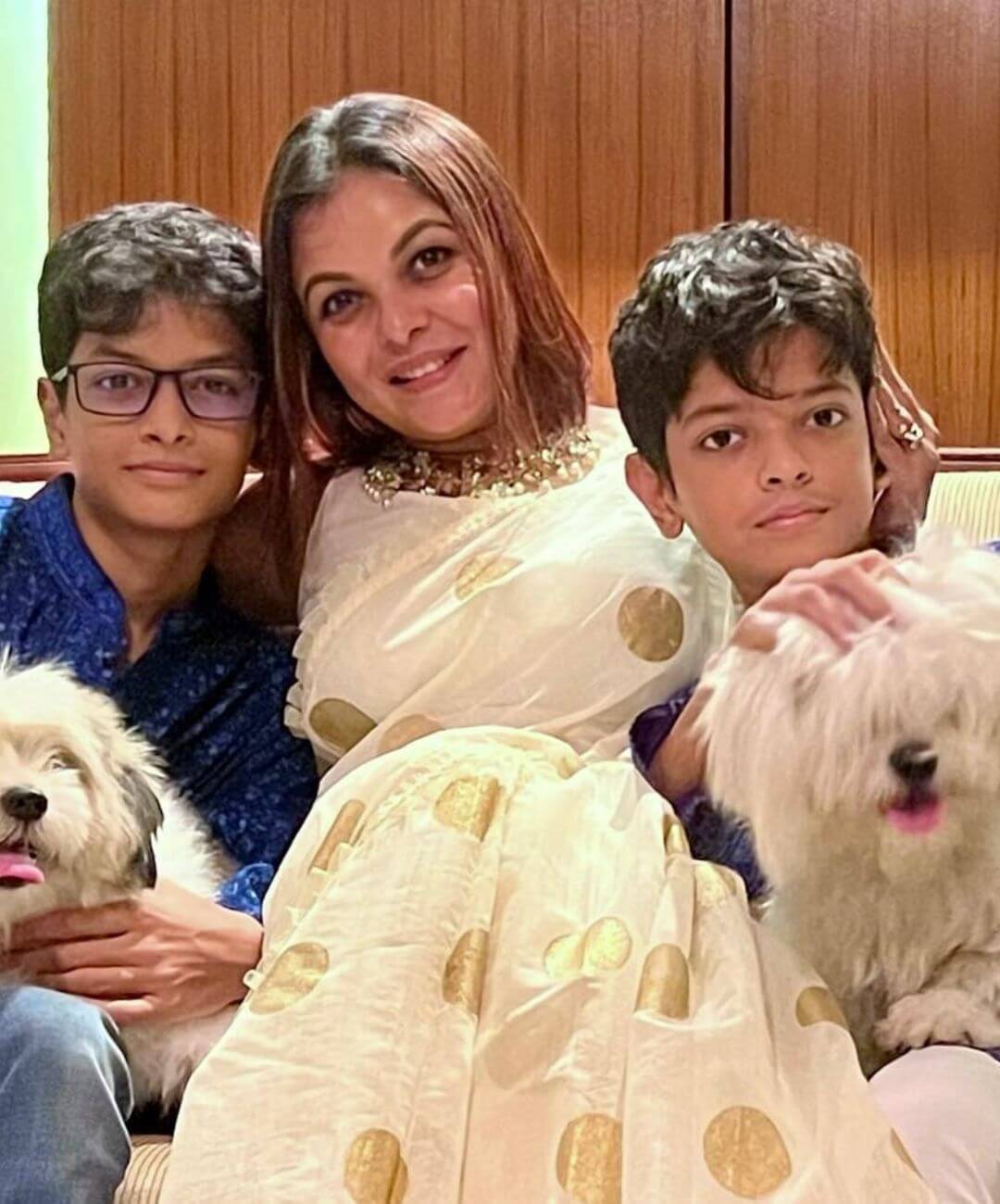 Meher Afroz Shaon with sons